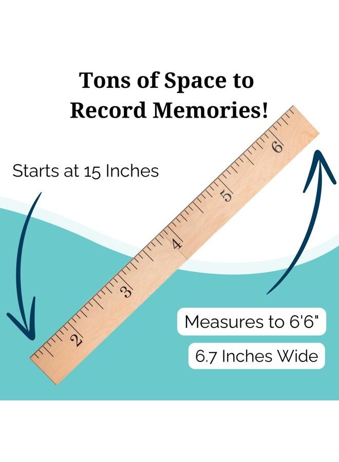 HEADWATERS STUDIO Wooden Ruler Growth Chart for Kids, Boys & Girls - Height Chart & Height Measurement for Wall - Kids Nursery Wall Decor and Room Hanging Wall Decor - Natural Schoolhouse Ruler Inches - Image 4