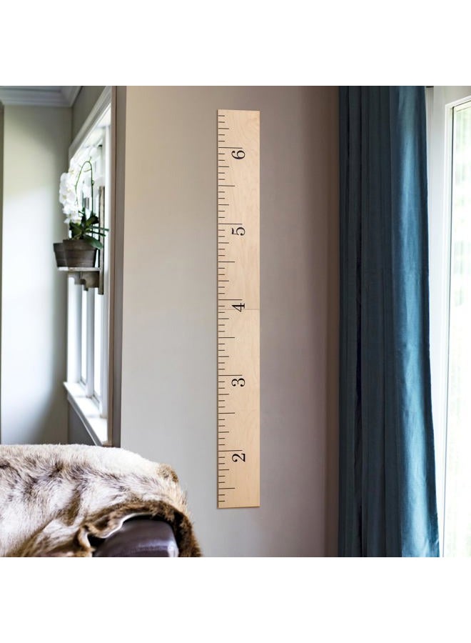 HEADWATERS STUDIO Wooden Ruler Growth Chart for Kids, Boys & Girls - Height Chart & Height Measurement for Wall - Kids Nursery Wall Decor and Room Hanging Wall Decor - Natural Schoolhouse Ruler Inches - Image 3