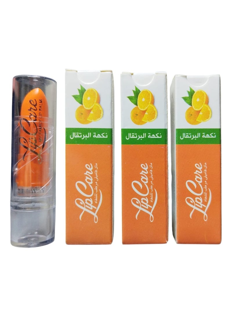 عرض 3 قطع مرطب للشفاه بنكهة البرتقال - 3.3 جرام