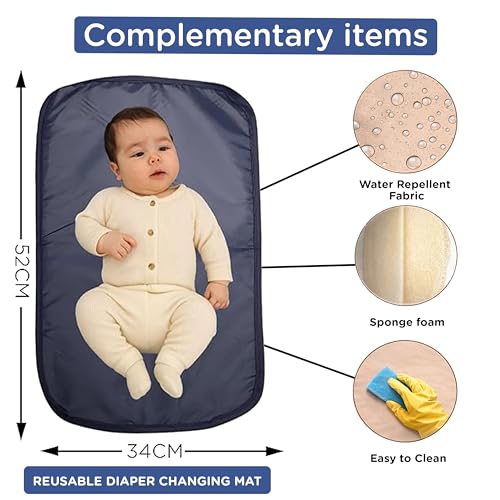 Motherly Grace Tote Diaper Bag for Mothers for Travel with Changing Mat and 6-Month Warranty Assurance| Maternity Hospital Bag for Newborn | Water-Resistant Baby Bag for mom-Unicorn Blue - Image 5