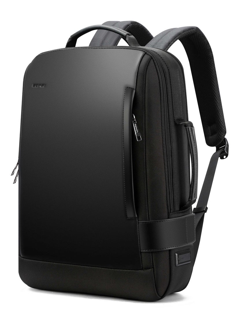 بوباي Unisex Premium Lightweight Expandable Laptop Backpack Water Resistant Multifunctional Two-Way Loader Daypack with Built in USB Port for Casual/ Office/ School/ College- Black - Image 1