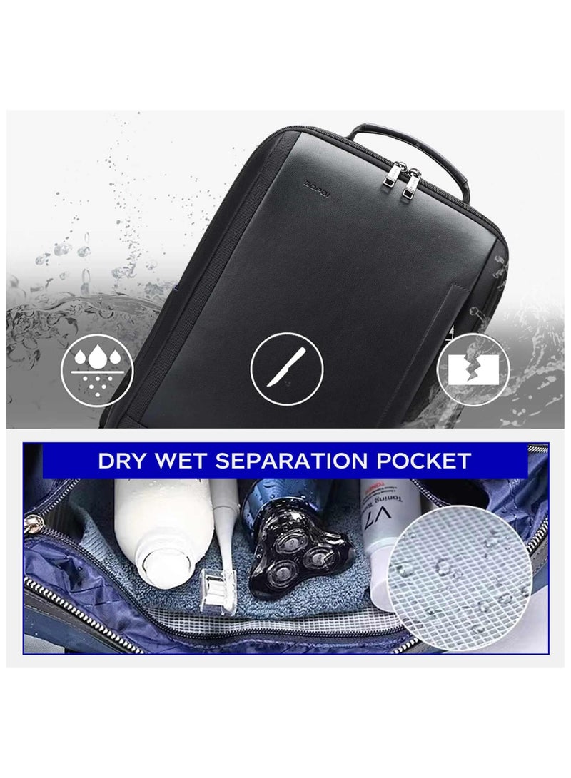 بوباي Unisex Premium Lightweight Expandable Laptop Backpack Water Resistant Multifunctional Two-Way Loader Daypack with Built in USB Port for Casual/ Office/ School/ College- Black - Image 5