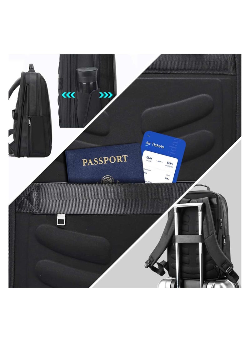 Bopai Unisex Premium Lightweight Expandable Laptop Backpack Water Resistant Multifunctional Two-Way Loader Daypack with Built in USB Port for Casual/ Office/ School/ College, BB631A, Black - Image 5