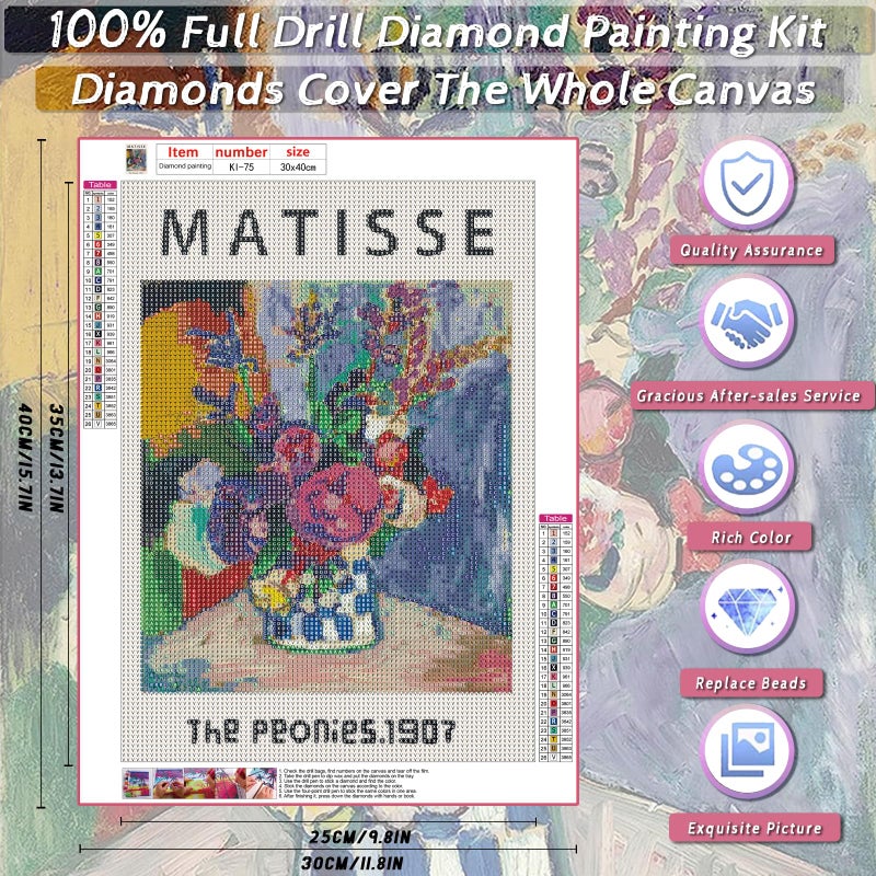 KICHANG Colorful Flower Diamond Painting,5D Diamond Painting Kits for Adults,DIY Diamond Painting Kits Diamond Art,Round Full Drill Diamonds Diamond Dots Diamond Art Kits for Wall Decor Gift-12x16in - Image 2