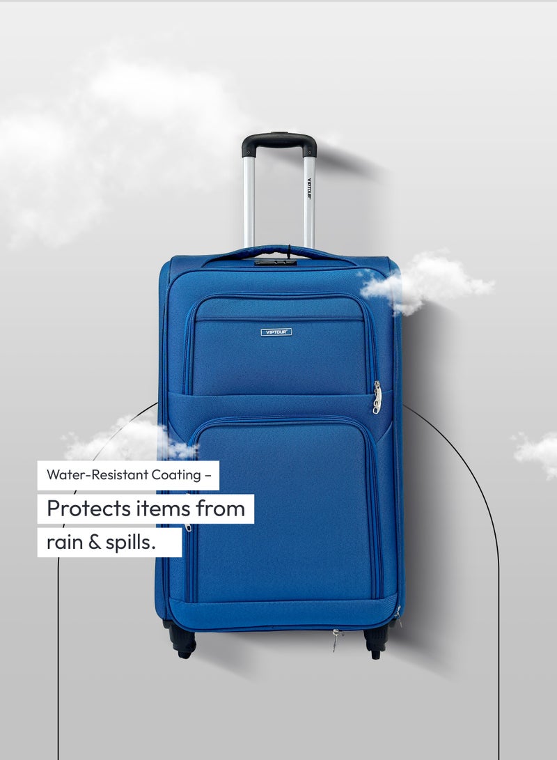 VIPTOUR 4PCS Fabric Luggage Set Durable Travel Suitcase with Spinner Wheels - Image 5