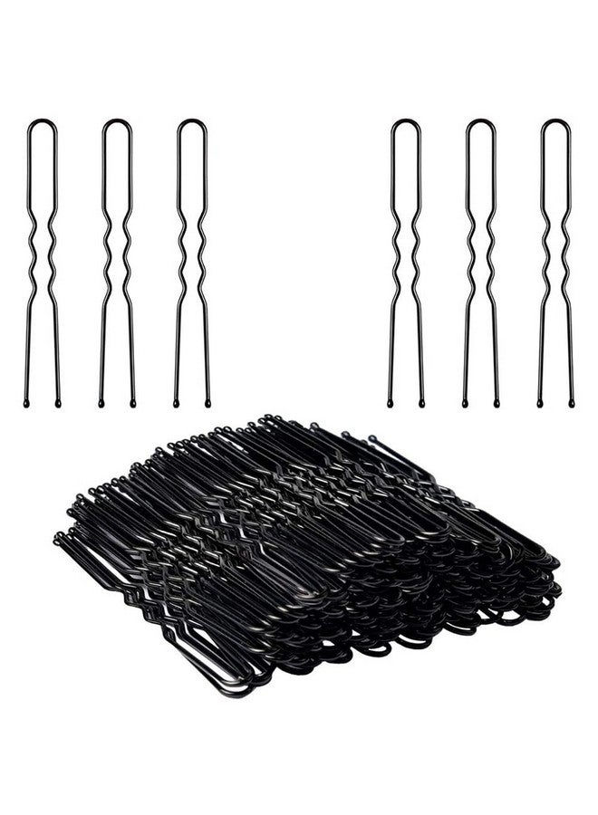 Temperia U Hair Pins For Women & Girls | Juda Pins (Pack Of 100) (With Storage Box) (7Cm Long) | Stylish U-Shaped Hairpins For Hairstyling | Hair Styling Accessories Clips (Black) - Image 1