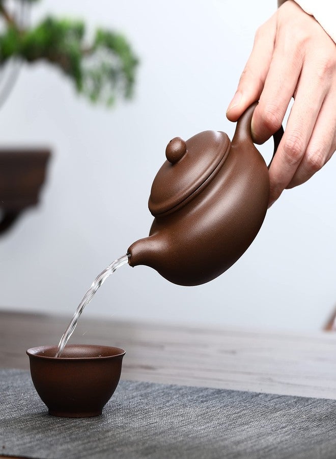 SILINE Zisha Tea Pot Set,Yixing Genuine Clay Teapot 7.2 Oz with 2 Cups,Beginner Brew Kongfu Tea Set -Fanggu,Purple Clay - Image 2