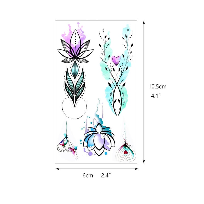 Glaryyears Flower Temporary Tattoos for Women Girls, 30-Pack Variety Pack Small Floral Fake Tattoos Stickers, Sexy Realistic Tattoos of Blossom Rose Lavender Butterfly on Arm Wrist Back Body - Image 3
