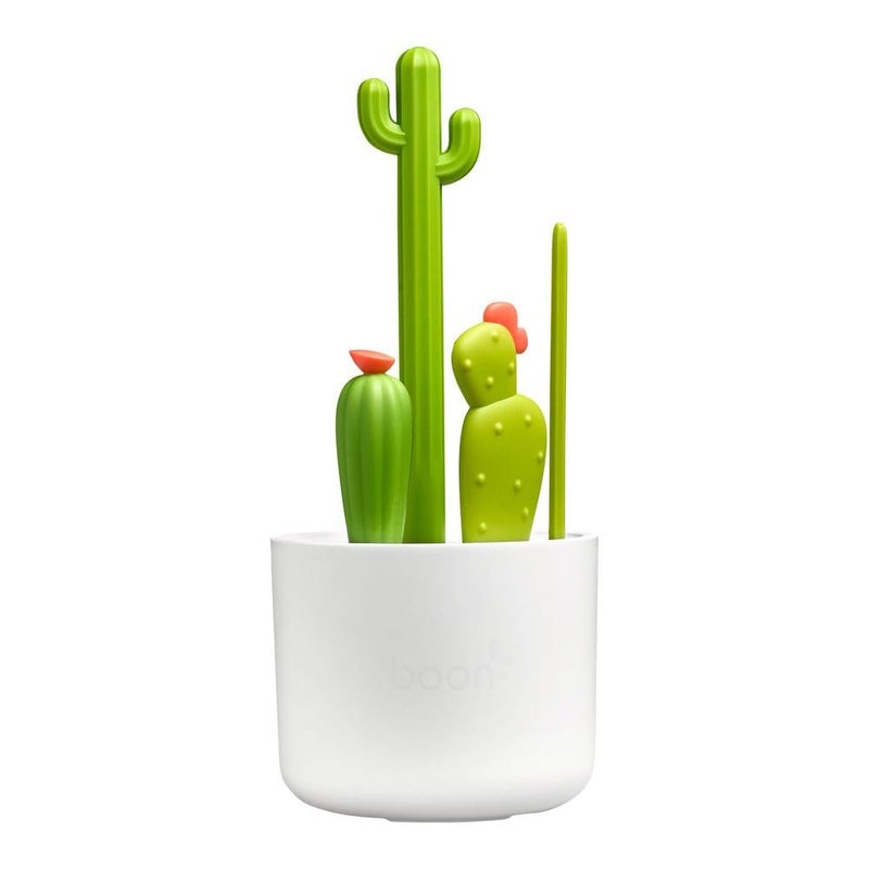 Boon Cacti Bottle Cleaning Brush Set - Includes Bottle Brush, Nipple Brush, Detail Brush, and Straw Brush - Baby Bottle Brush Set for Bottle Drying Rack - Baby Essentials - 4 Count - Image 1