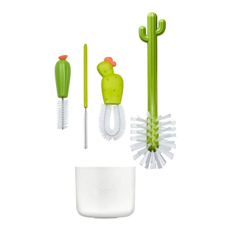 Boon Cacti Bottle Cleaning Brush Set - Includes Bottle Brush, Nipple Brush, Detail Brush, and Straw Brush - Baby Bottle Brush Set for Bottle Drying Rack - Baby Essentials - 4 Count - Image 2