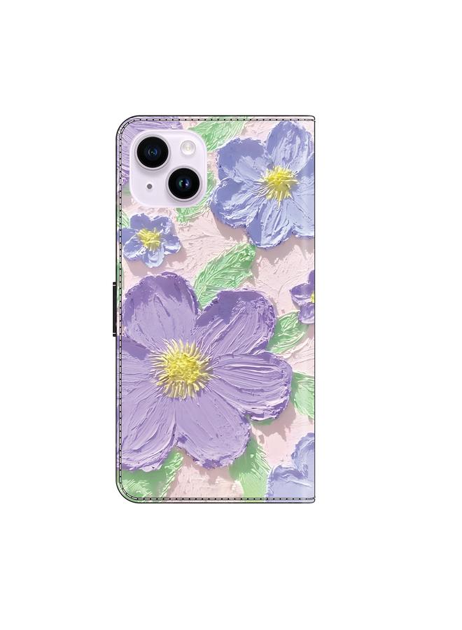 Zaboon Case For iPhone 13 mini Fresh Painted Leather Phone Case - Image 3