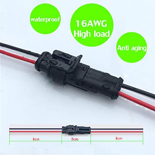 YETOR Way Car Waterproof Electrical Connector,16 AWG 2 pin Plug Auto Electrical Wire Connectors for Car, Truck, Boat, and Other Wire Connections.(5 Pack)¡­ - Image 2