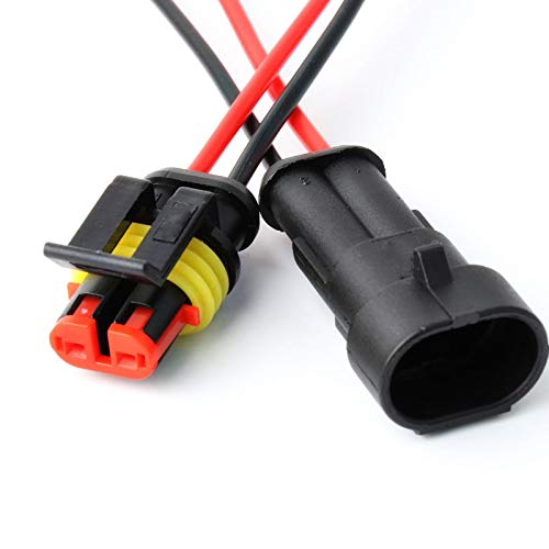 YETOR Way Car Waterproof Electrical Connector,16 AWG 2 pin Plug Auto Electrical Wire Connectors for Car, Truck, Boat, and Other Wire Connections.(5 Pack)¡­ - Image 3