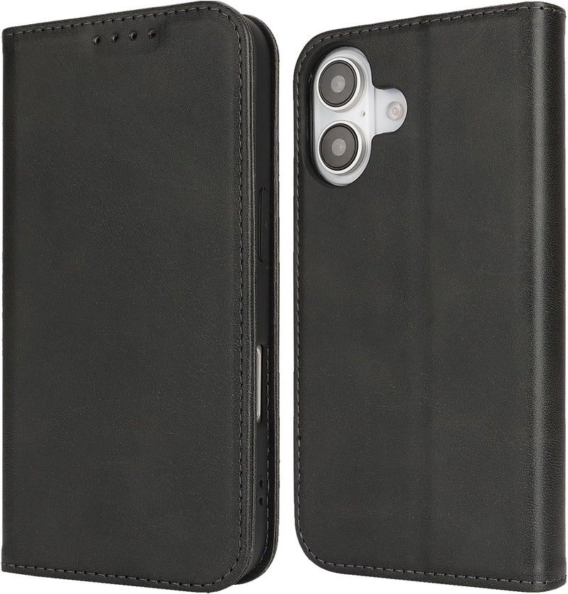 iCoverCase Gulf climate tested upgraded quality for iPhone 16 Plus Wallet Case with Card Holder, PU Leather Magnetic Kickstand Feature Shockproof Protective Flip Cover Case - Dark Gray Simple practical structure - Image 1