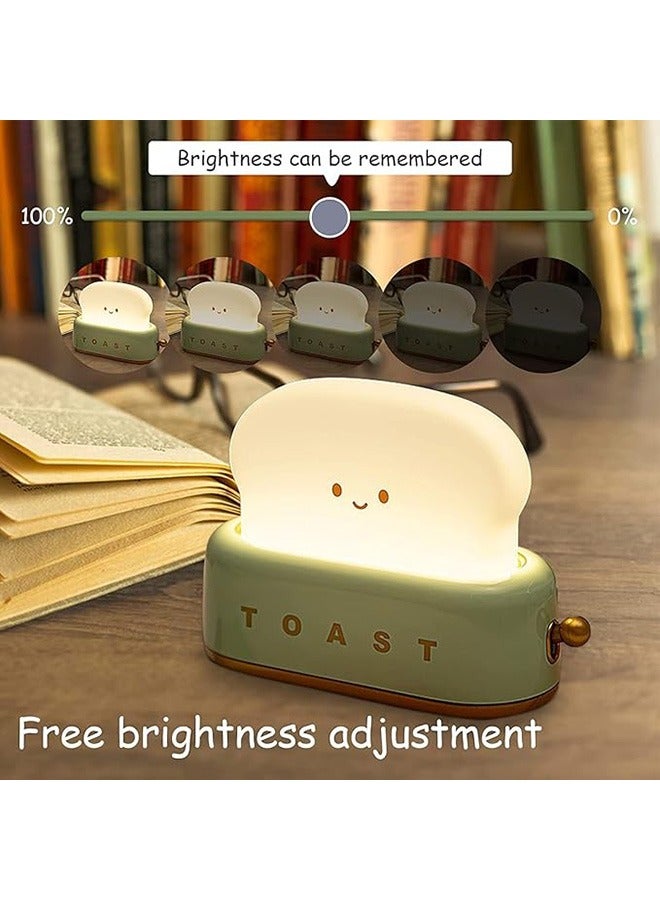 Cute Night Light Toaster Lamp, Dimmable Bread Light, Rechargeable Portable LED Night Light for Kid, Toddler, Nursery, Bedside, Living Room, Dining, Kitchen, Bedroom, Desk Decor (Green) - Image 4