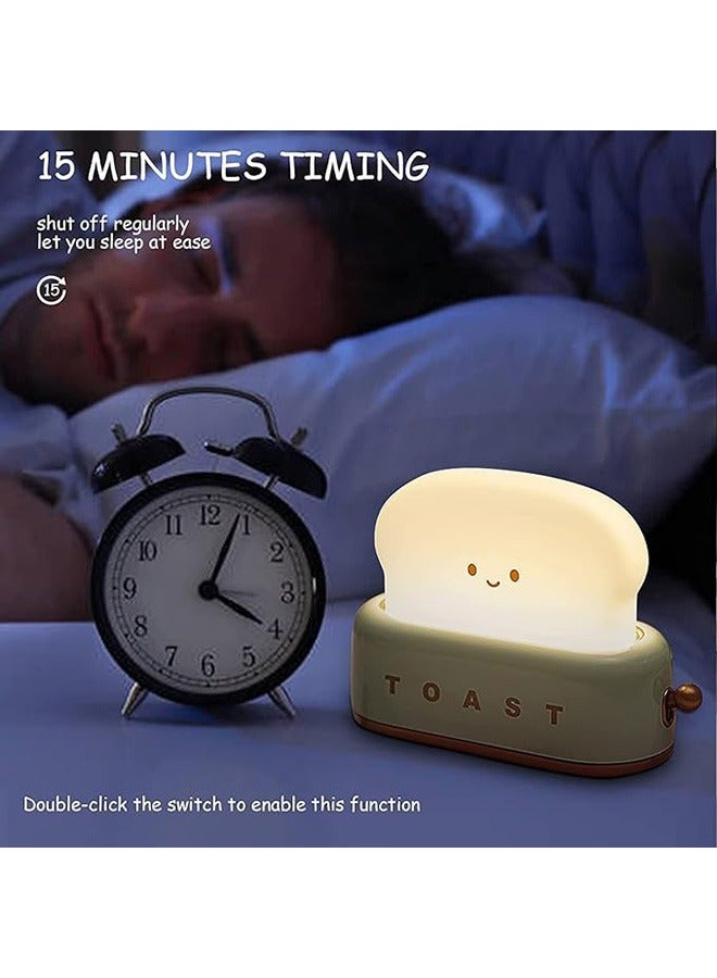 Cute Night Light Toaster Lamp, Dimmable Bread Light, Rechargeable Portable LED Night Light for Kid, Toddler, Nursery, Bedside, Living Room, Dining, Kitchen, Bedroom, Desk Decor (Green) - Image 5