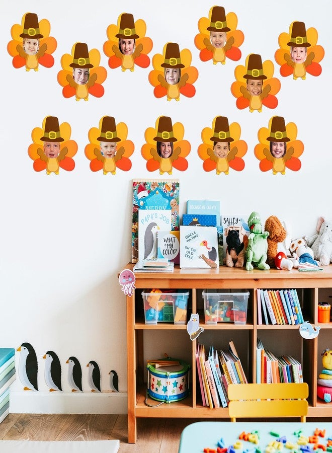 Poen 24 Pcs Thanksgiving Turkey Cutouts for Bulletin Board Thanksgiving Paper Turkey Die Cuts with 100 Pcs Glue Points for Fall Harvest DIY Craft School Home Party Favor - Image 4