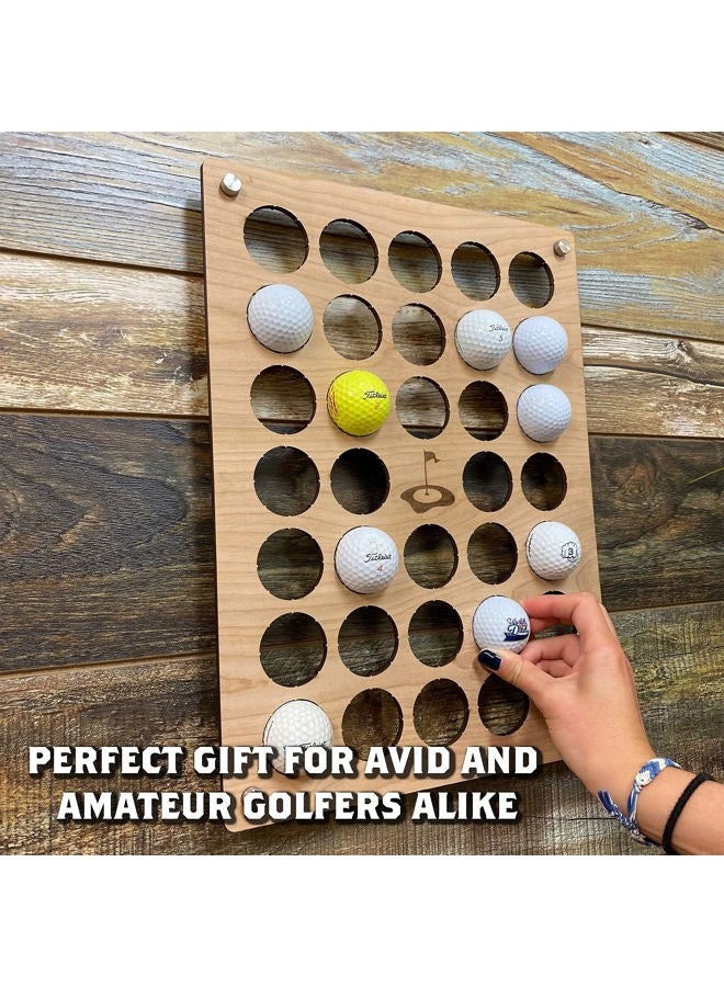 Torched Golf Ball Display Holder Collector's Case Holds Golf Balls Wall Mount Decor Rectangle- 39 Balls - Image 3