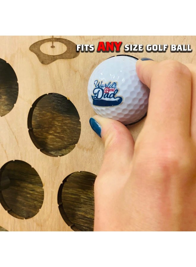Torched Golf Ball Display Holder Collector's Case Holds Golf Balls Wall Mount Decor Rectangle- 39 Balls - Image 5