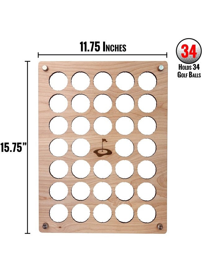 Torched Golf Ball Display Holder Collector's Case Holds Golf Balls Wall Mount Decor Rectangle- 39 Balls - Image 4