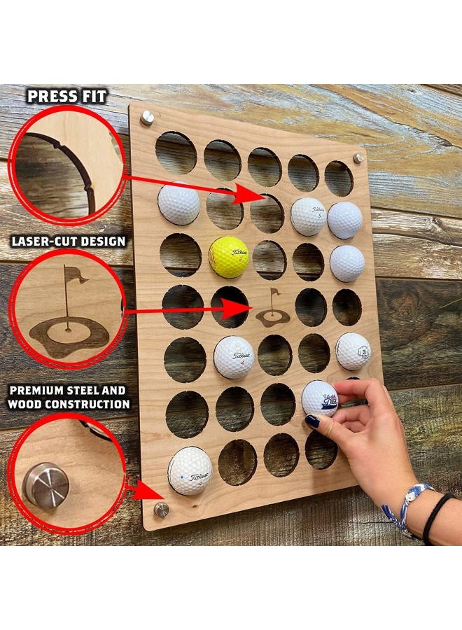 Torched Golf Ball Display Holder Collector's Case Holds Golf Balls Wall Mount Decor Rectangle- 39 Balls - Image 2