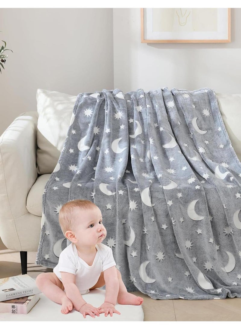 Bluejw Glow in The Dark Blanket Personalized Blanket For Kids,50x60inch Throw Blankets Super Cozy Plush Soft Fleece Blanket for Girls Boys Birthday Gifts  - Image 5