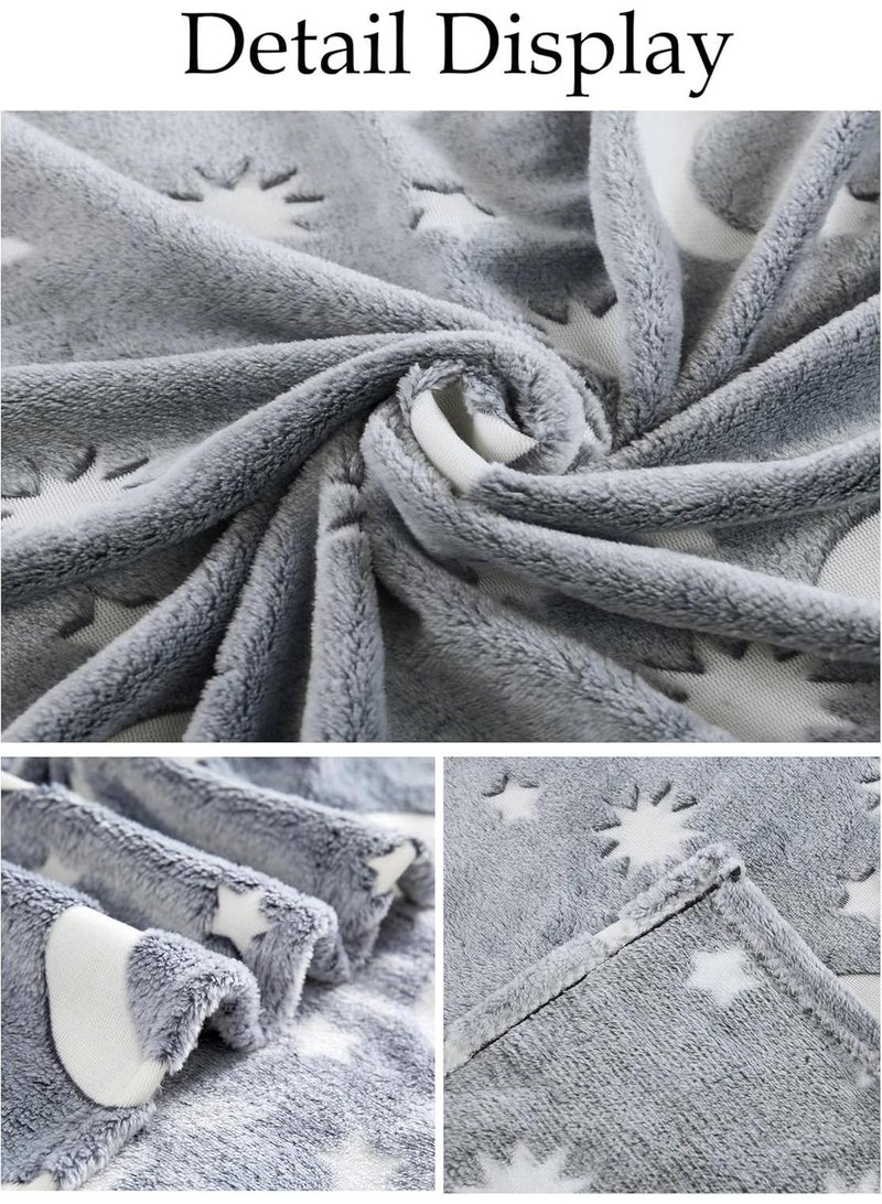 Bluejw Glow in The Dark Blanket Personalized Blanket For Kids,50x60inch Throw Blankets Super Cozy Plush Soft Fleece Blanket for Girls Boys Birthday Gifts  - Image 2