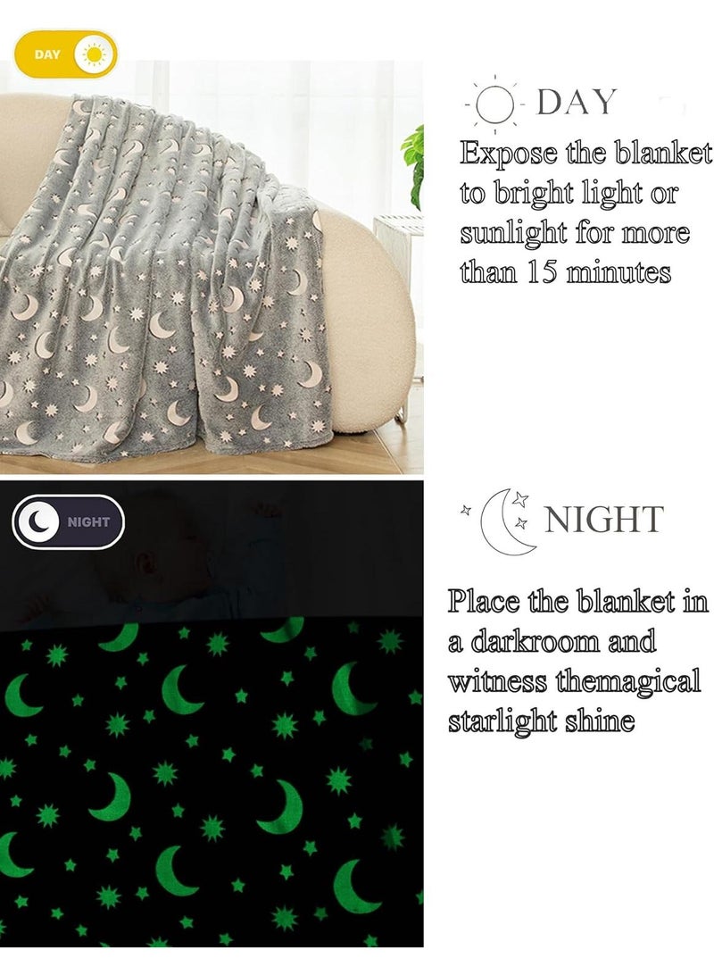 Bluejw Glow in The Dark Blanket Personalized Blanket For Kids,50x60inch Throw Blankets Super Cozy Plush Soft Fleece Blanket for Girls Boys Birthday Gifts  - Image 4