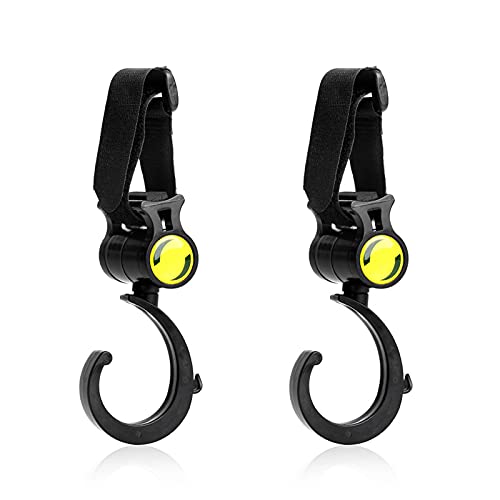 2Pcs Stroller Hook Baby Stroller Hooks for Diaper Bags Multi Purpose Hooks for Grocery Shopping BagsUseful for Jogging Walking Great for Walker or Wheelchair Organizer