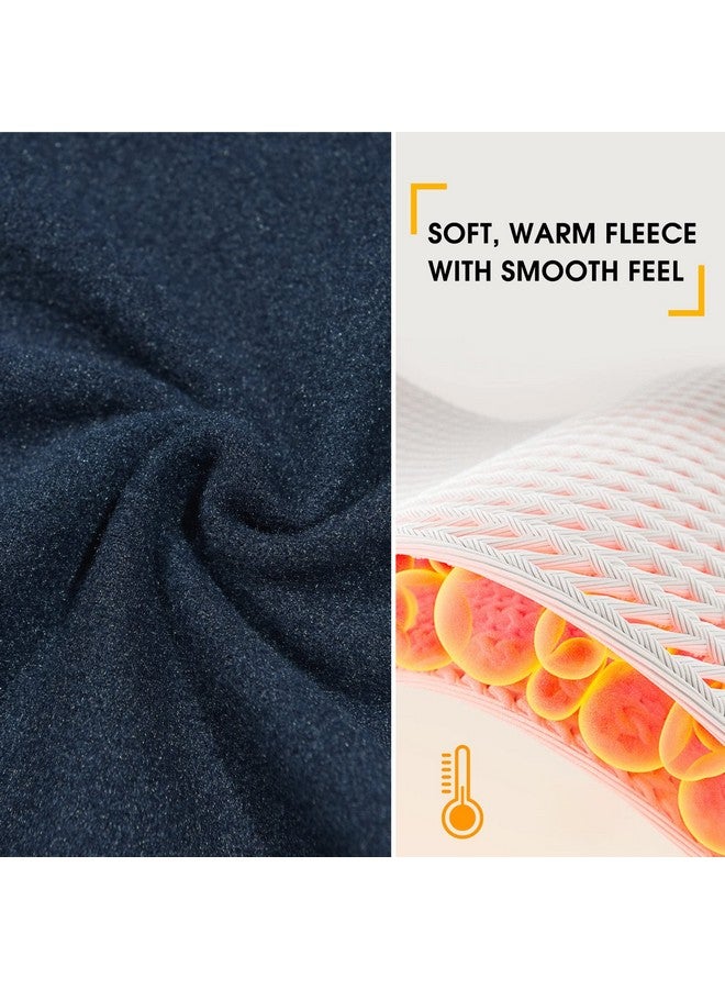 FitsT4 Sports Men's Thermal Fleece Lined Mock Neck Baselayer Tops Long Sleeve Running Athletic Shirt with Thumbholes Navy XXL - Image 4