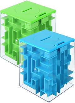 SANMUGEED SANMUGEED 2 Pack Money Maze Puzzle Box, Money Holder Maze Puzzle Gift Box for Kids and Adult (7cm) 