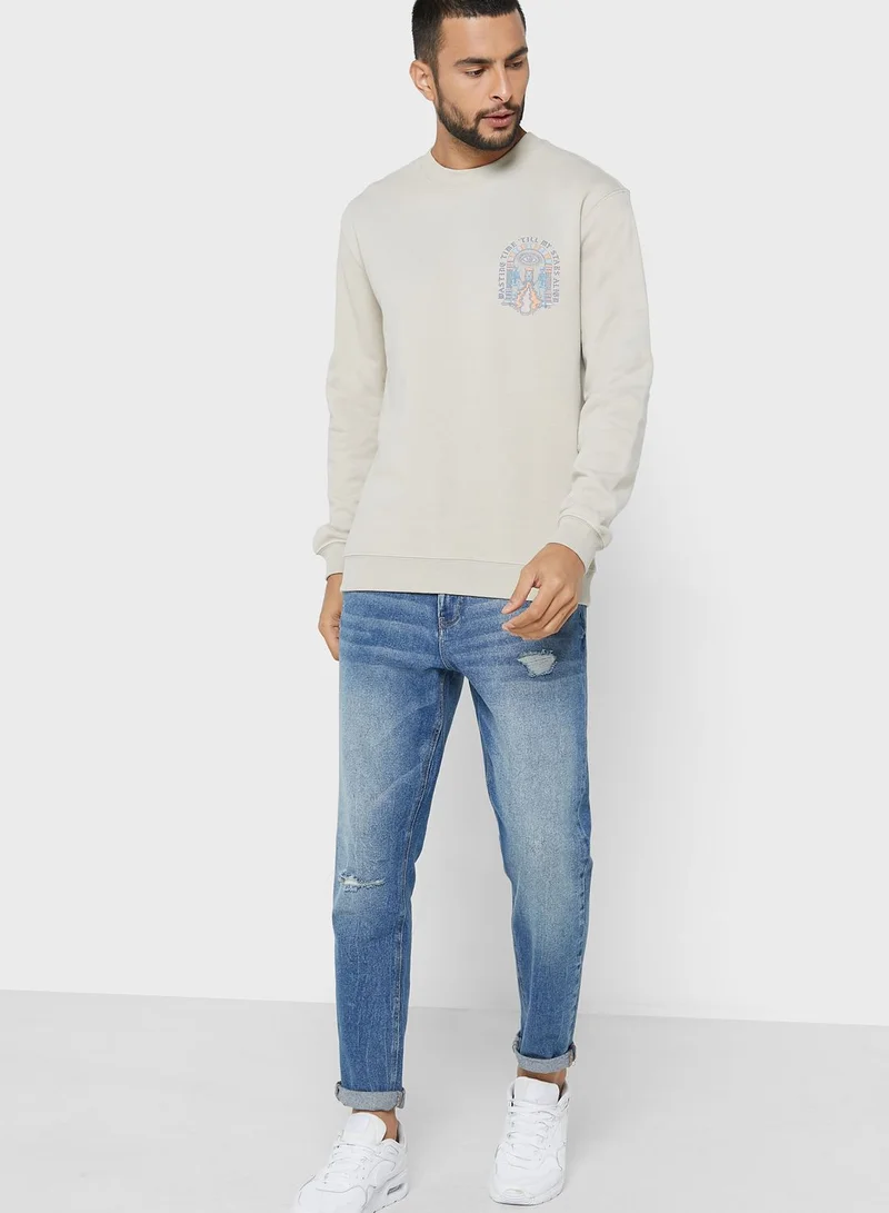 Cotton On Graphic Crew Fleece Sweatshirt