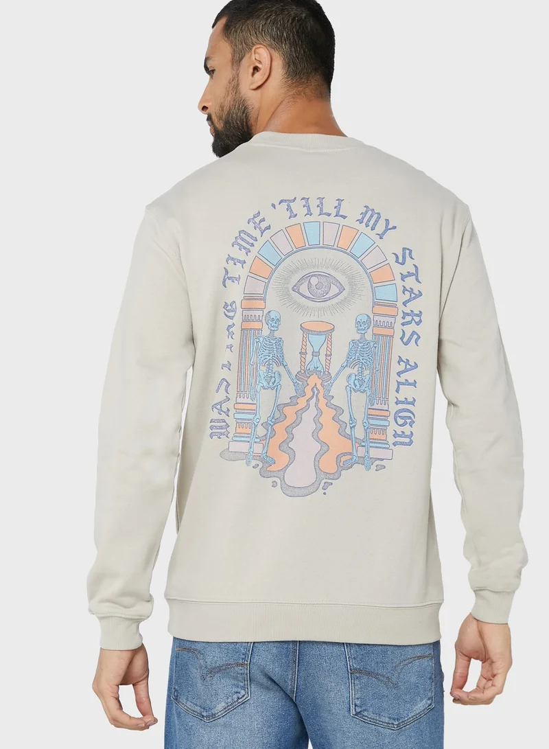 Cotton On Graphic Crew Fleece Sweatshirt