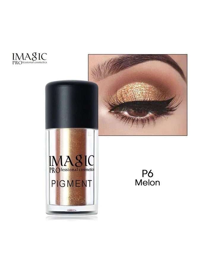 IMAGIC IMAGIC Metallic Pigment Glitter Eyeshadow Palette | 9 Vibrant Colors | High-Shine, Long-Lasting Sparkle for Bold Eye Makeup (P6 Melon)  - Image 1