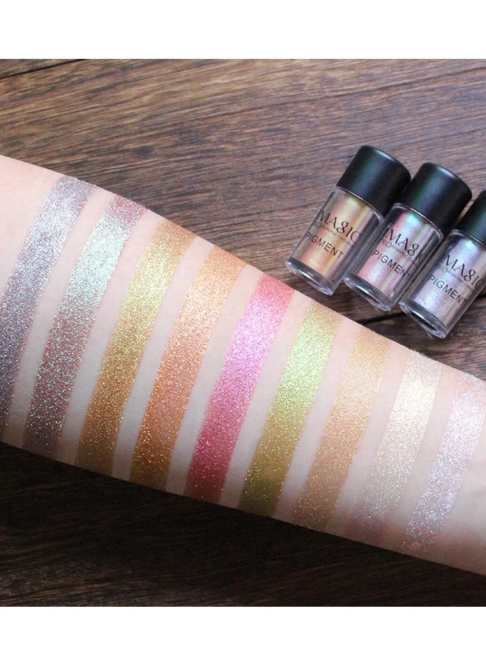 IMAGIC IMAGIC Metallic Pigment Glitter Eyeshadow Palette | 9 Vibrant Colors | High-Shine, Long-Lasting Sparkle for Bold Eye Makeup (P6 Melon)  - Image 3