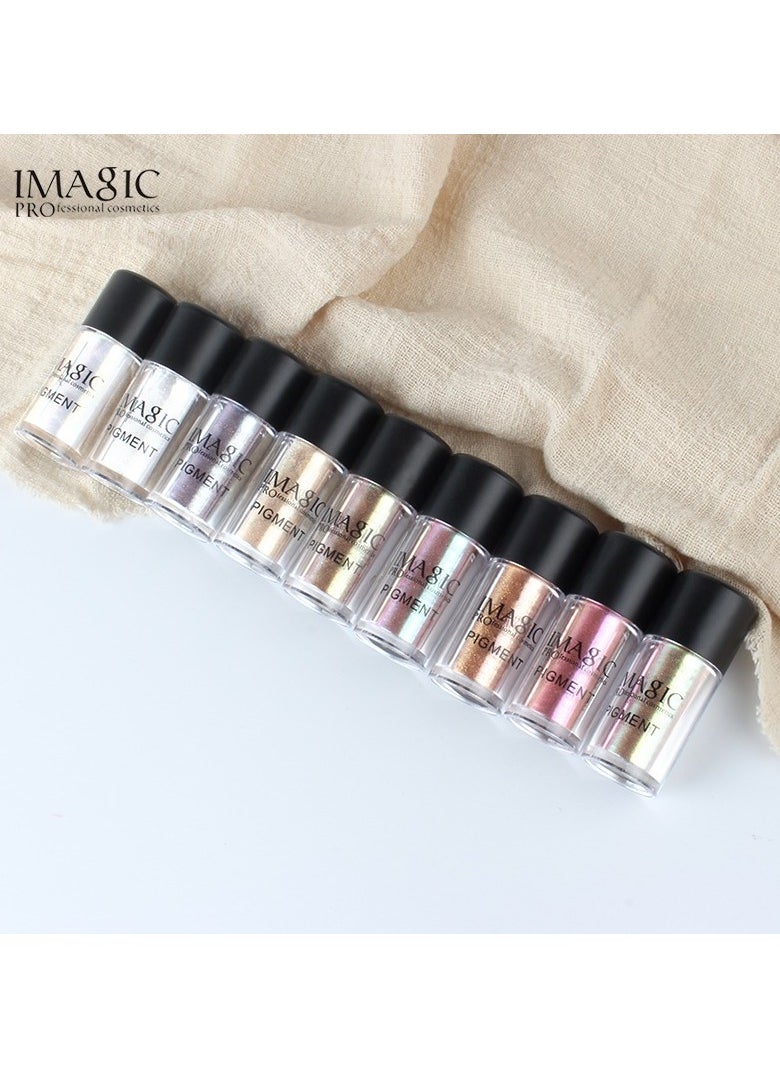IMAGIC IMAGIC Metallic Pigment Glitter Eyeshadow Palette | 9 Vibrant Colors | High-Shine, Long-Lasting Sparkle for Bold Eye Makeup (P6 Melon)  - Image 4