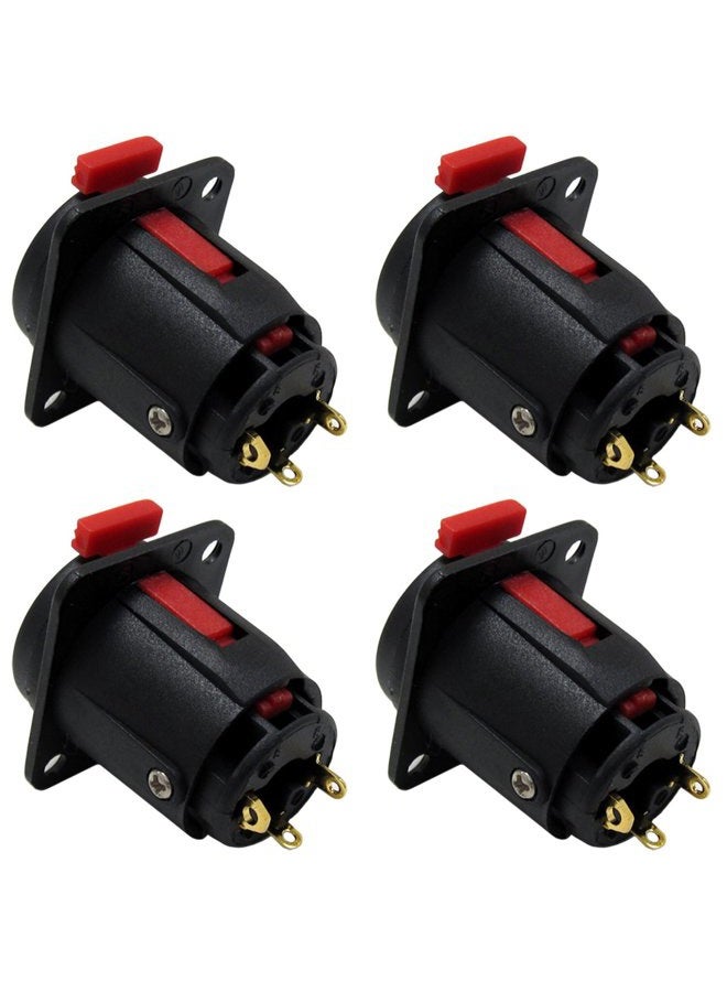 CESS Black 1/4" Jacks TS and TRS Panel Mount Jack Locking Style D Series Size - 1/4 Inch Female Stereo and Mono/TRS and TS Audio Socket - 6.35mm Stereo and Mono Socket (4 Pack) - Image 2