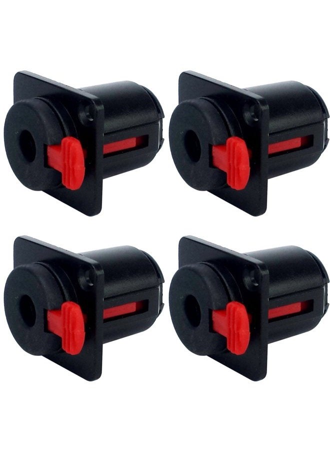CESS Black 1/4" Jacks TS and TRS Panel Mount Jack Locking Style D Series Size - 1/4 Inch Female Stereo and Mono/TRS and TS Audio Socket - 6.35mm Stereo and Mono Socket (4 Pack) - Image 1