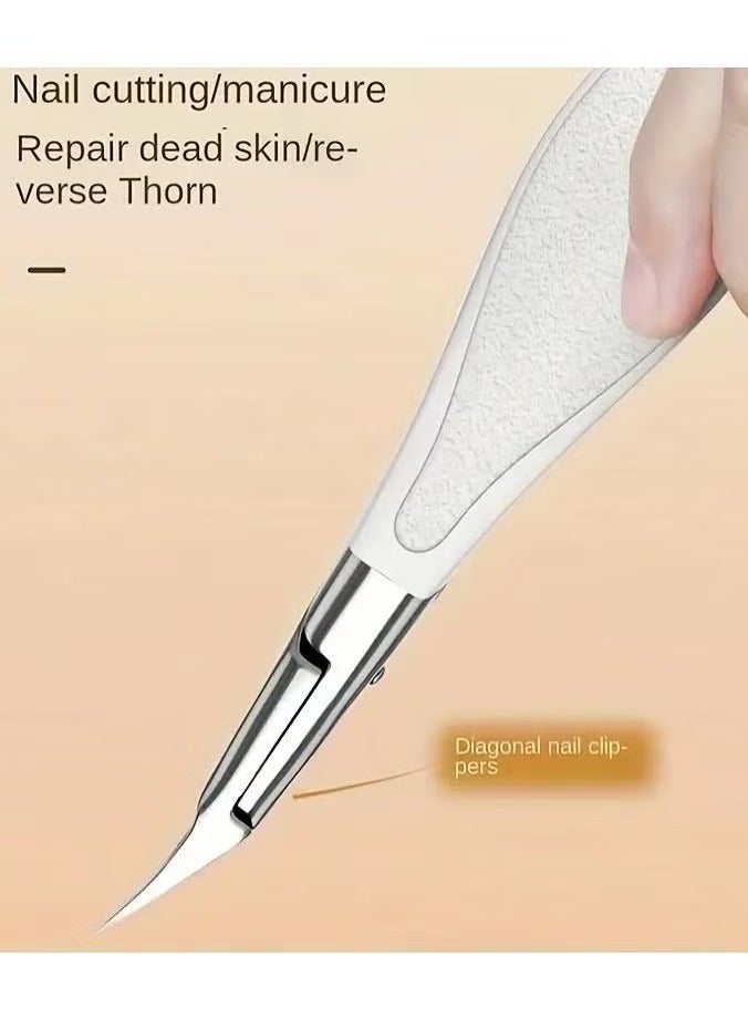 Generic Nail Cuticle Clipper, Stainless Steel Dead Skin Removal Scissor Clipper Manicure Tools, Suitable For Ingrown Nails- white  - Image 2