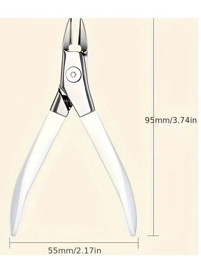 Generic Nail Cuticle Clipper, Stainless Steel Dead Skin Removal Scissor Clipper Manicure Tools, Suitable For Ingrown Nails- white  - Image 3