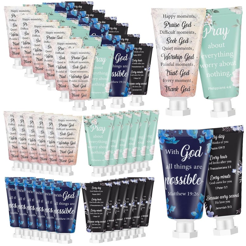 24 Pcs Christian Hand Cream Gift Bulk Christmas Gifts for Women Bible Travel Hand Lotion for Dry Hands Bible Verse Hand Lotion Bulk Gifts for Mom Grandma Holiday Gift for Mothers Day