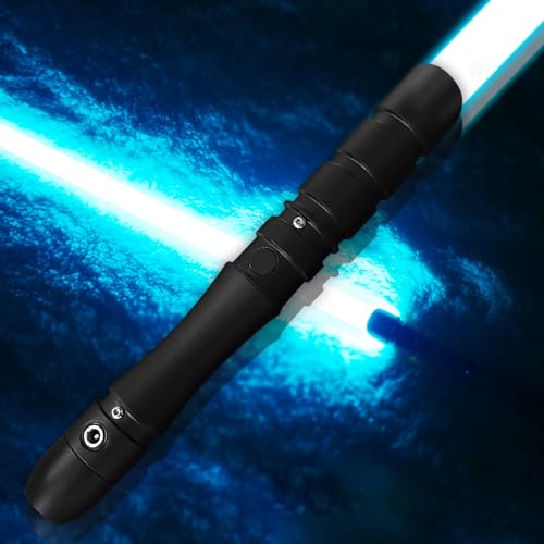 YDDSABER Dueling LightsaberFx Light Sabers for Jedi SithAluminum Black Hilt Series Led Lightup SwordSmooth SwingSupport Realistic Dueling 382inchIceblue - Image 1