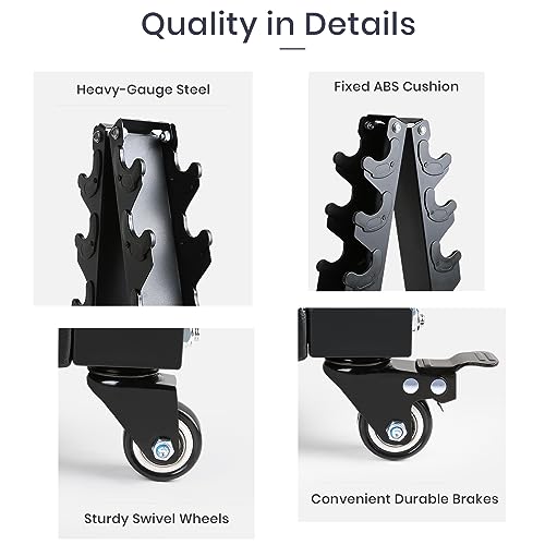 LIONSCOOL Premium Dumbbell Rack Only, with Side Racks for Neoprene/Vinyl Coated Dumbbells Only (Small, 200 LBS) - Image 4