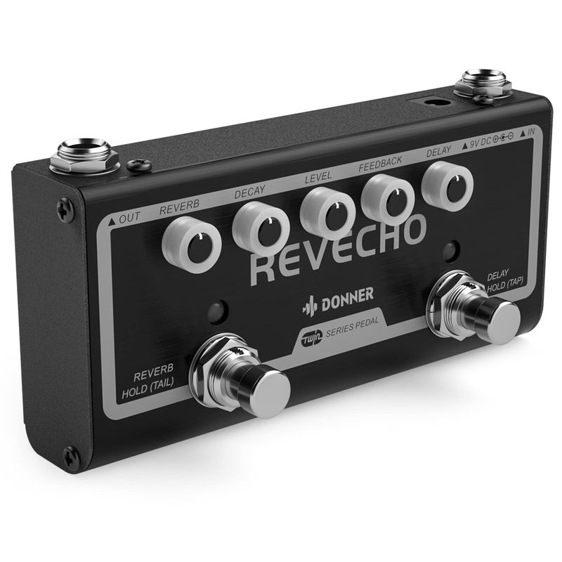Donner Reverb Delay Pedal 2 in 1 Effects for Electric Guitar, Pedalboards, Revecho Pedal, 2 Modes with Tap Tempo Delay Guitar Effect Pedal - Image 1