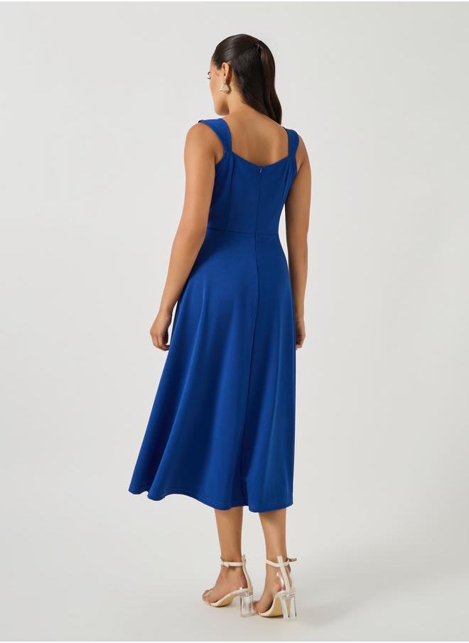 Styli Cobalt Fit & Flare Dress  - Image 5