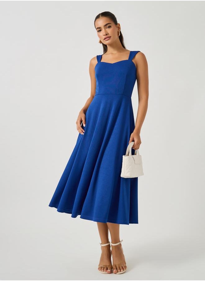 Styli Cobalt Fit & Flare Dress  - Image 1