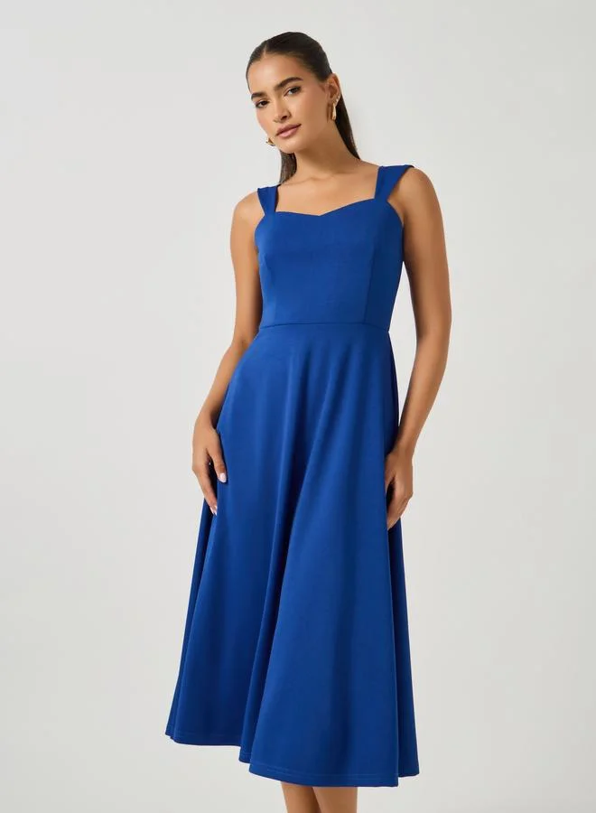 Styli Cobalt Fit & Flare Dress