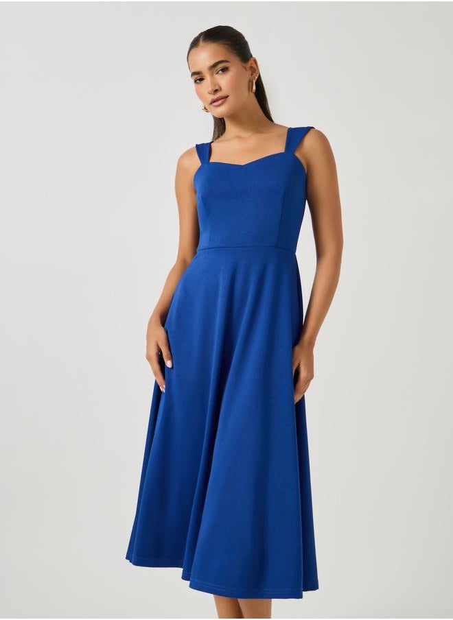 Styli Cobalt Fit & Flare Dress  - Image 3