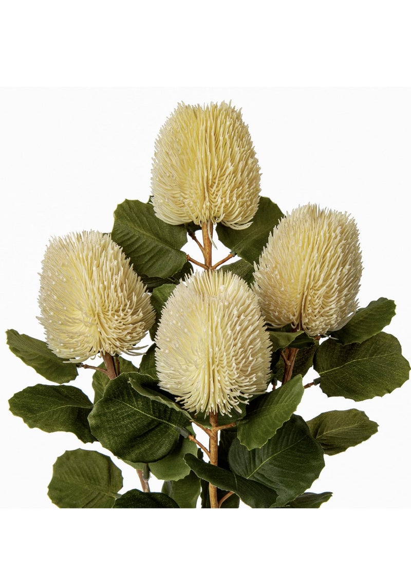 Excefore 4 Pack Artificial Flowers Bouquets, Cream White Long Stem Artificial Flowers, Suitable for for Office Home Table Decor Wedding Party (57 cm) - Image 1