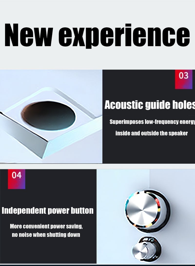 Speaker, Wired PC Speakers with Backlit Single‑Color Ambient Light, Dual‑Frequency Tweeter & Independent Woofer for Deep Bass, Cinema‑Grade 3D Stereo Sound, Plug‑and‑Play Speaker for PC Laptop TV Desktop - Image 5